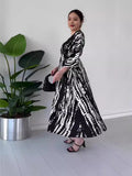 Plataz Fashion Prints In The Summer Of 2024 V-Neck Vacation Comfort Loose Dress