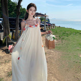 Plataz Dress Women's Summer 2024 New Small Design Sensational Tea-Smited Dress