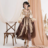 Plataz Design Fan Butterfly Chinese Style Improvement Han Element Women's Coat Sling Skirt Suit 8898