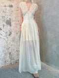 Plataz Beautiful Dress French Temperament High-End Feeling Super Good-Looking Niche Do Not Hit The Waist White Lace Dress