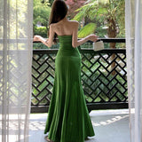 Plataz Body-High-Senior Corsenior Knitted Long Dress Senior Feel Seaside Holiday Dress Woman