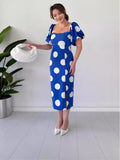 Plataz Fashion Wave Point Sexy Back Horn Sleeve Dress In Summer 2024