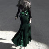 Plataz Teased Original Dark Forest Lolita Girl Lolita Top Fishtail Dress Daily Cute Set 7178