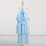 Plataz Holiday Wind Beach Beach Sling Skirt 2025 Summer New Hanging Neck Sleeveless Leaves Side Solid Dress