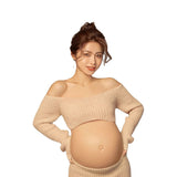 Plataz New Film Studio Pregnant Women's Clothing Big Belly Knitting Set Sexy Home Style Photography Art Photos At Home Maternity