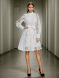 Plataz Retro Court Dress Women's Dress 2025 Early Spring New Lace Embroidery Jed Flower Collection Waist Thin Skirt