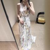 Plataz Oil/8 Colors 2025 Elegant Hanging Neck-Luck Holiday Flowers Unique Special Beach Dress