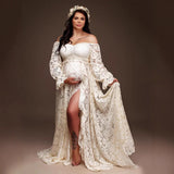 Plataz Under The Fork Pregnant Woman Photo Skirt Photo Dress Drag On The Ground Sub-Body Set 1252 Maternity
