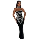 Plataz Niche Design Heavy Industry Nail Beads With Chest Banda Party Party Dress Dress Dress