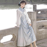 Plataz Design Frosting Chinese Wind Improvement Chinese Elements Cheongsam Half Skirt Set 8908