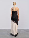 Plataz Famous Style Retro Dress 2025 Summer New Sling Lace Splicing Hollow Design Dress Dress Dress