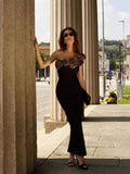 Plataz Three-Dimensional Flower Women's Bandage Evening Dress Skinny Temperament Party Party With Hip Dress