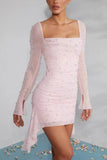 Plataz Pink Sexy High-End Pearl Skirt HZ0628