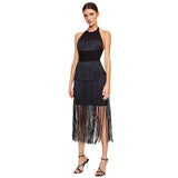 Plataz Women's Summer New Hanging Neck Banded Skirt Sexy Tidew Sleeveless Back Temperament Dress