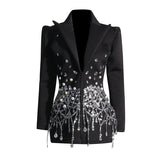 Plataz Suit Dress 2025 Spring New Famous Heavy Industry Water Drill Inlaid Decorative Design Dress