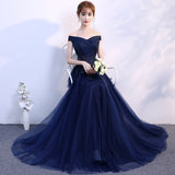 Plataz Evening Dress Woman 2025 Summer Temperament Atmospheric Elegant One-Word Shoulder Host Maid Dress Small Thin