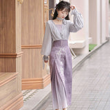 Plataz Design Grape Manor Chinese Style Women's Clothing Element Half Dress Set 8818