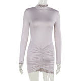 Plataz Autumn 2025 New Temperament Hottie Slender Perspective Small High-Neck Dress Woman DJPT