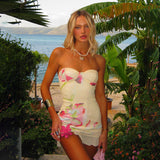 Plataz Spring 2025 New Dress Mori Style Temperament Casual Print Braided Kitty Skirt DJPT