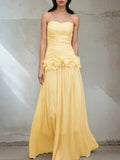 Plataz Yuanfeng Light Luxury Evening Dress 2025 New Women's Summer Breast Flavor Flavor To Waist Leaf Sides And Matching Dresses