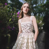 Plataz 2025 Three-Dimensional Leaf Embroidery Dress 2024 Sling Dress Skirt