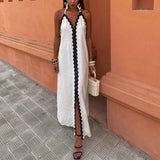 Plataz Women's Summer Hanging Neck-Loose Sexy Dress Simple Fashion Bump Dress