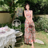 Plataz Tourism Wearing Bare Back Seaside Holiday Dress Bohemia Long Dress Hanging Neck Super Fairy Dress Women's Beach Dress