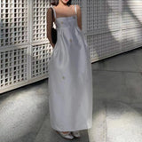 Plataz / Daisite Print Bare Back Sling Skirt Tea Break Gentle Booming Long Skirt 2024 New