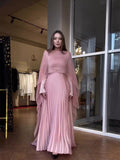 Plataz Autumn New Pink Folding Temperament Waist Long-Sleeved Dress Suit Woman