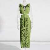 Plataz High-Sensing Dress Woman 2025 New Deep V-Neck Hollow Open Fork Dress Dress Dress