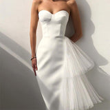 Plataz Banded Dress Summer New Temperament Sex High-Waisted Dinner Dress Brat Mesh Dress