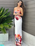 Plataz Positioning Print Medium Long Bag Hip Dress Sexy Breast Repair Dress Summer HZ0628