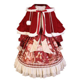 Plataz Design Sweet Bear Gift House Long Sleeve OP Dress Cape Cute Lolita Sweet Dress 6326