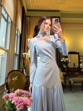 Plataz 2025 New Hand-Drilled Weaving Woven Tape Design Long-Sleeved Lady Body Dress