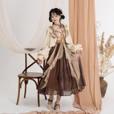 Plataz Design Fan Butterfly Chinese Style Improvement Han Element Women's Coat Sling Skirt Suit 8898