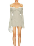 Plataz Spring And Summer New French Gentle Word Knitted Dress Temperament Sexy Waist Thin Bag Hip Skirt