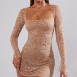 Plataz Women's New Dress Bodybony Dress Squins HZ0628