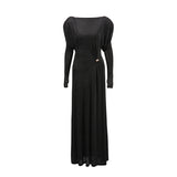 Plataz Elegant High-End Dress Dress 2025 Summer New Round Collar Kinestic Body To Collect Waist Long Dress Dress Woman