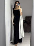 Plataz Autumn Bat Sleeves To Close The Waist Of The Famous Hepburn Wind Black And White Stitching Dress Woman