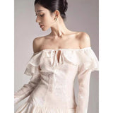 Plataz Natai Shoulder Small Design Embroidery Heavy Industry Ribbon Exquisite Thin Dress