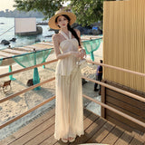 Plataz Folded Gentle Wind Beach Holiday Hanging Neck Sling + Trousers Set Women's Summer 2025 New