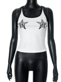 Plataz Decoration Body Zebra-Print Star-Colly Threaded Vest Top DJPT