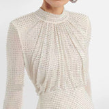 Plataz Autumn New Famous French Heavy Industry Hot Sleeve Long Sleeve White Top High Waist Thin Women's Half-Dress Suit