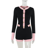 Plataz Autumn 2025 New Women's Dresses French Temperament Knitted Long-Sleeved Jumpsuit DJPT