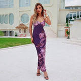 Plataz Sling V-Neck Print Sexy Body Dress Summer Holiday Hot Girl Dress Dress Girl DJPT