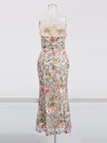 Plataz Flower-Screate High-Level Embroidered Flower Braped Fishtail Dress 2025 New Female Summer Dress