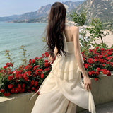 Plataz New Seaside Holiday Sling Suit Beach Photo Long Dress Summer