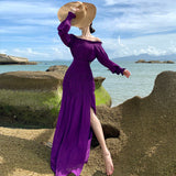 Plataz High-End Feel Shoulder-To-Shoulder Holiday Skirt Women's Summer Sexy Waist A-Shaped Long Skirt Thai Beach Skirt