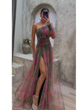 Plataz Women's Explosive Flower Slant Shoulders Big Smash Flower High-End Dress HZ0628
