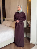 Plataz 2025 Warm Elegant Noble Long Sleeve Top Comfortable Long Dress Suit Woman